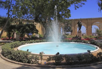 Water fountain in Upper Barrakka Gardens, Valletta, Malta, Europe