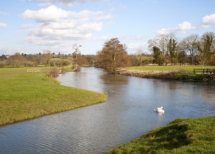 A tributary joining the River Stour at a confluence of waters at Dedham, Essex, England, United