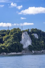 Chalk cliffs of Rügen, viewing platform at the famous rock formation Königsstuhl, in the Jasmund