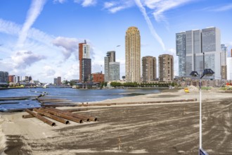 The Rijnhaven, a 28-hectare harbour basin, has now been filled in by almost a third to create space