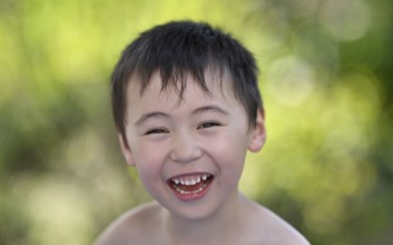 Child, boy, 5 years, portrait, multiethnic, laughs, joy, joie de vivre, Stuttgart,