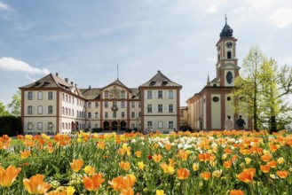 Mainau Castle and St Mary's Castle Church, Mainau Island, Lake Constance, Baden-Württemberg,