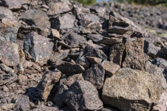 Granite blocks in the former Tjurkö Stenhuggeri quarry, now an industrial monument and open-air