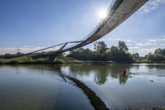 New bridge over the Rhine-Herne Canal and the Emscher, leap over the Emscher, bicycle and