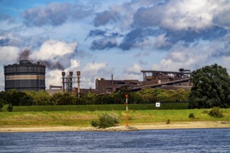 Thyssenkrupp Steel steelworks in Duisburg-Beeckerwerth, Oxygen steelworks 2, Rhine, Duisburg, North