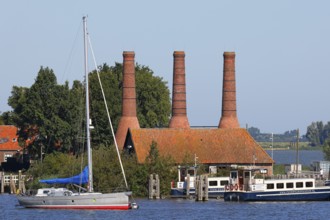 Former lime works with lime kilns in the Zuiderzee Museum, chimneys, Enkhuizen, North Holland,