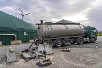 Biogas plant, the gas is produced from various biomass, including waste from the food industry,