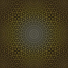 Geometric gold lace seamless pattern. Arabic tile lattice vector background.