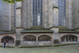 Sculptures of the Passion of Jesus in the outer chapels on the east side of the early Gothic church