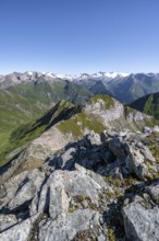 Mountain panorama with Großvenediger, mountain landscape with mountain peaks of the Venediger