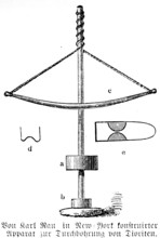 Device for drilling through diorites, diorite is a plutonite or deep rock, construction, technique,