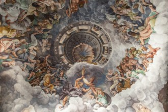 Ceiling fresco, Palazzo Te, Mantua, Italy, Europe