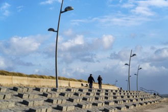 North Sea island of Borkum, waterfront promenade at the western end of the island, East Frisia,