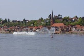 Europe, Germany, Schleswig-Holstein, Hamburg Metropolitan Region, Lauenburg, Elbe, View of Elbe