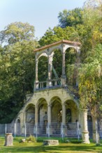 Lusthausruine Stuttgart in the middle palace garden, palace park, staircase of the former