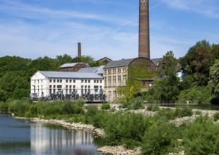 Horster-Mühle hydroelectric power plant power station, on the Ruhr in Essen-Horst, Essen, North