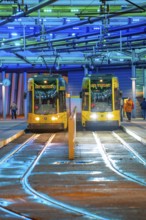 Ruhrbahn trams, at Essen-Steele S-Bahn station, interface between rail transport and tram and bus