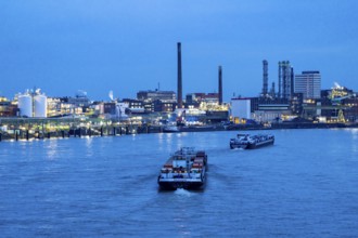 Backdrop of Chempark Leverkusen, Bayer Leverkusen, chemical park, chemical plant, river Rhine,