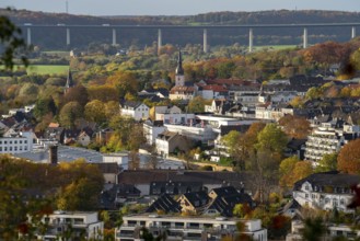 View of Essen-Kettwig, on the Ruhr, in front new development area, Am Kettwiger Ruhrbogen, on the