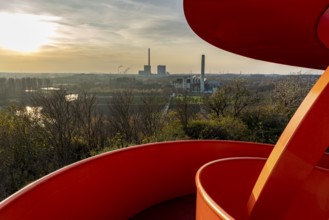 Sculpture Haldenzeichen, observation tower, Radbod spoil tip, part of the Lippepark in Hamm, 5