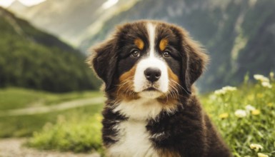 Pets, Dog, Bernese Mountain Dog, Puppy, AI-generated, AI generated