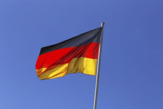 Deutsche Nationalfahne weht im Wind (Deutsche Flagge weht im Wind)