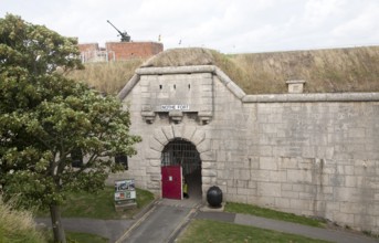 Entrance doorway to Nothe Fort built in 1872 Weymouth, Dorset, England, United Kingdom, Europe