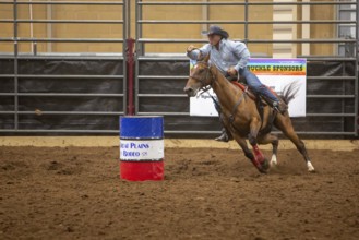 Oklahoma City, Oklahoma, The barrel racing event at the Great Plains Rodeo, an annual gay rodeo