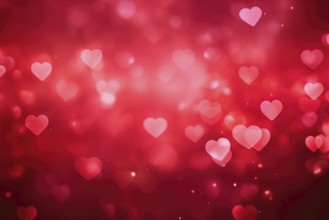 A romantic and dreamy background featuring heart-shaped bokeh lights, perfect for Valentine's Day