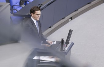 Johannes Steiniger, CDU, speaks in front of the German Bundestag, Berlin, 18 January 2024