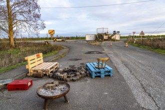 Camp of climate activists in the rest of the village of Lützerath, the last place to be excavated