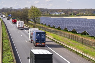 Solar park near Neukirchen-Vluyn, along the A40 motorway, over 10, 000 solar modules spread over 4