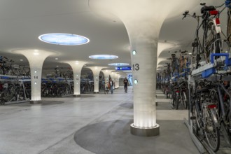 New bicycle car park at Amsterdam Central station, Stationsplein, space for around 7000 bicycles,