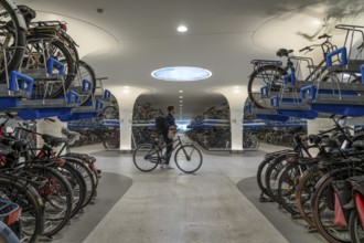 New bicycle car park at Amsterdam Central station, Stationsplein, space for around 7000 bicycles,