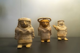 Female figurines from Jaina, Late Classic period, Mayan archaeological museum, Fort San Jose,