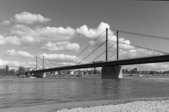 Theodor Heuss Bridge, Rhine Bridge, cable-stayed bridge from 1957, Düsseldorf, North