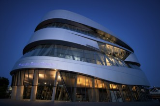 Mercedes-Benz Museum, evening atmosphere, Stuttgart, Baden-Württemberg, Germany, Europe