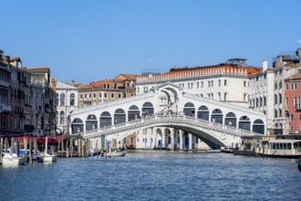 Rialto Bridge over the Grand Canal, Venice, Veneto, Italy, Europe