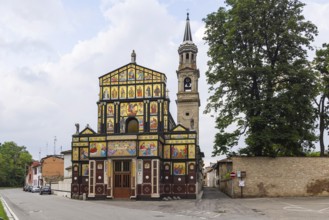 Chiesa Parrocchiale di San Pietro, church with numerous marble mosaics on the façade.