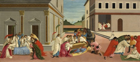 Drei Wunder des Heiligen Zenobius (ca. 1500), Three Miracles of Saint Zenobius, Painting by Sandro