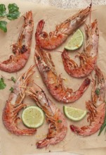 Fried Langoustines, Australian, lime and herbs, spices, homemade, no people