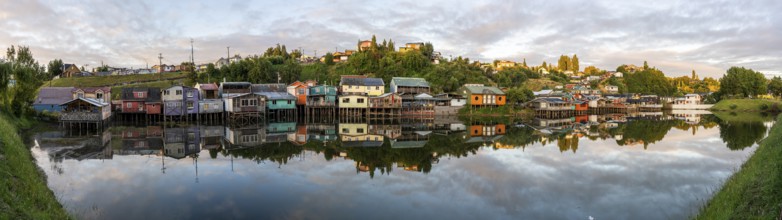 Pedro Montt stilt houses, Castro, Chiloe, Chile, South America