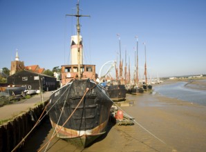 Historic old sailing boats, Hythe quay, Maldon, Essex, England, UK