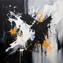 AI generated abstract art showcasing a dynamic splash of orange colors in square format