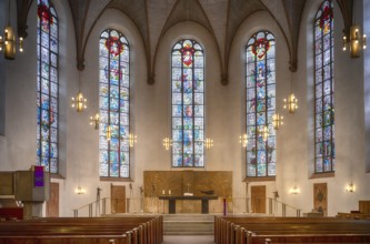 Interior view, choir, apse, altar, Protestant Church of St Catherine, St Catherine's Church,