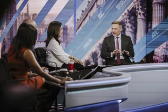 Christian Lindner (FDP), Federal Minister of Finance, photographed during an interview with