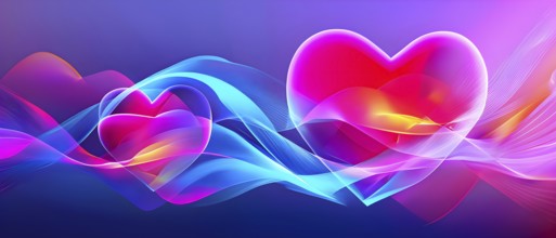 Minimalist heart shape pulsing with vibrant colors, softly expanding and contracting to evoke