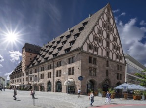 Historic toll hall, built 1498-1502, former granary, Hallplatz 2, Nuremberg, Middle Franconia,