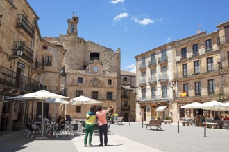 Plaza Mayor in the historic centre of Sepulveda, province of Segovia, Castile and Leon, Spain,