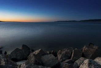 Lake Vättern in the evening light, lake, water, inland waters, inland lake, calm, evening light,